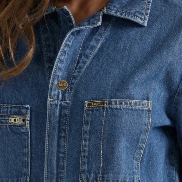 LEE Union Alls Denim Coveralls Utility Jumpsuit, size Large - Picture 3 of 12